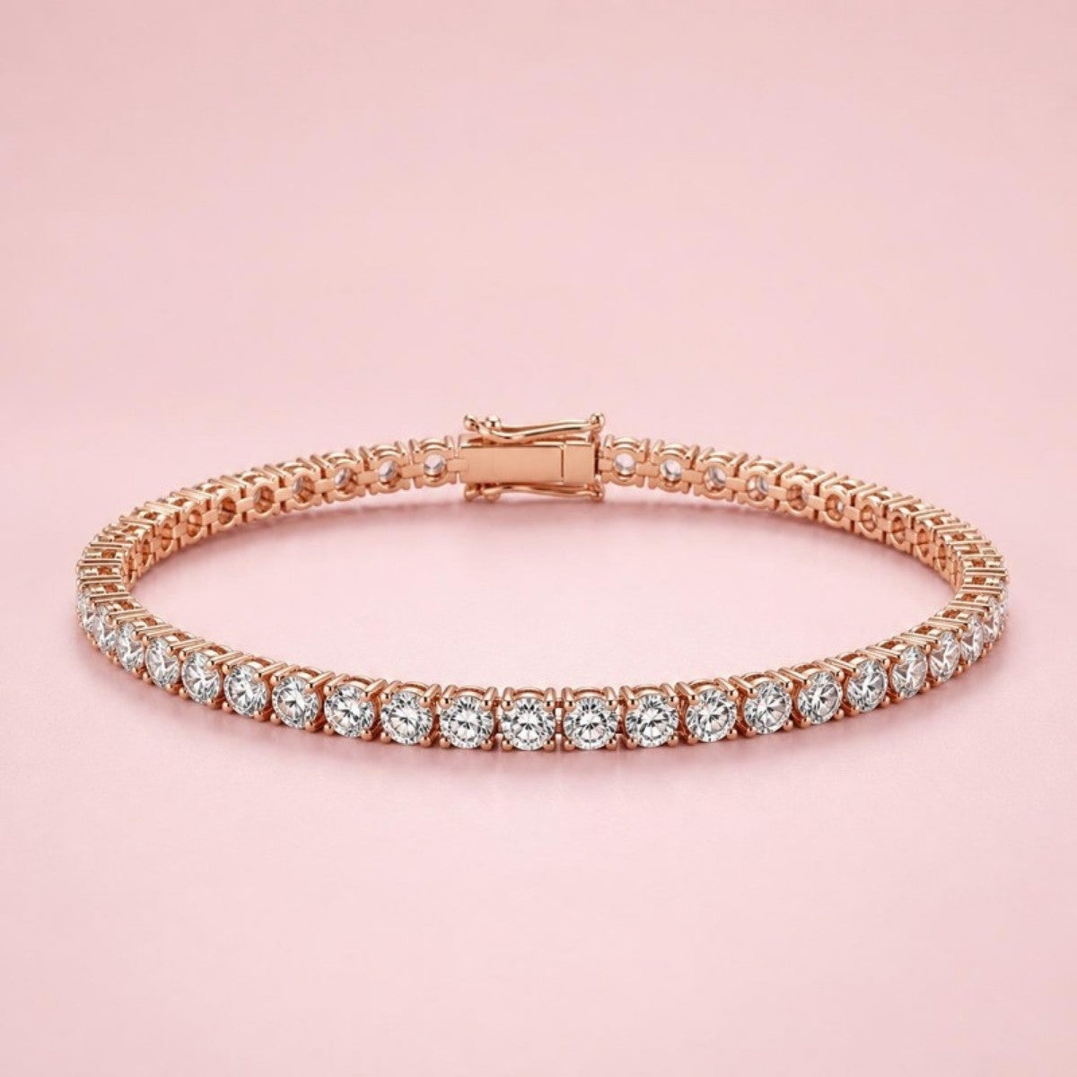 Rose gold diamond tennis bracelet
