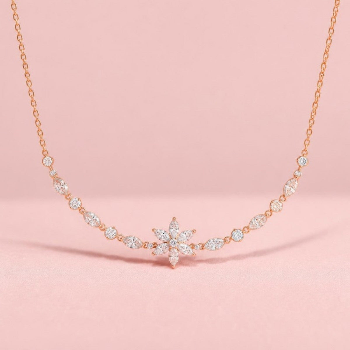 Rose gold diamond necklace